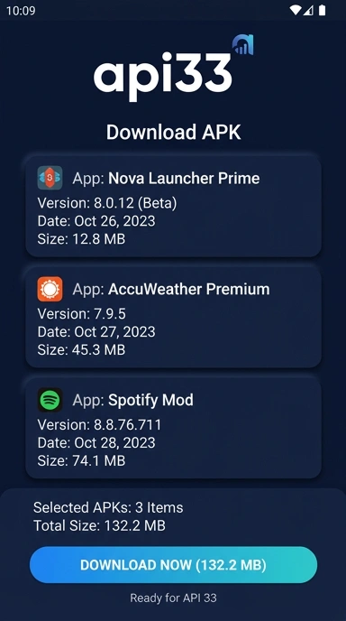 Tampilan halaman APK api33