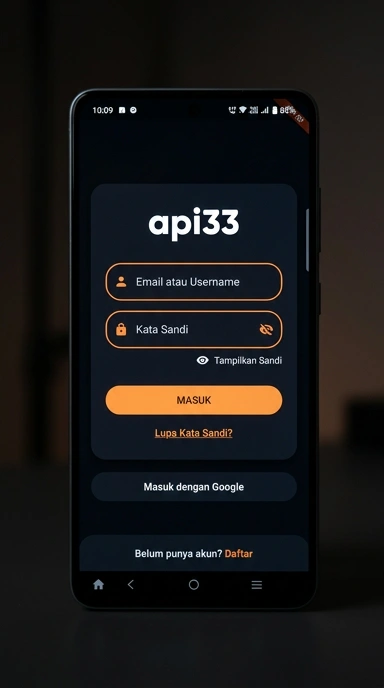 Tampilan halaman login api33