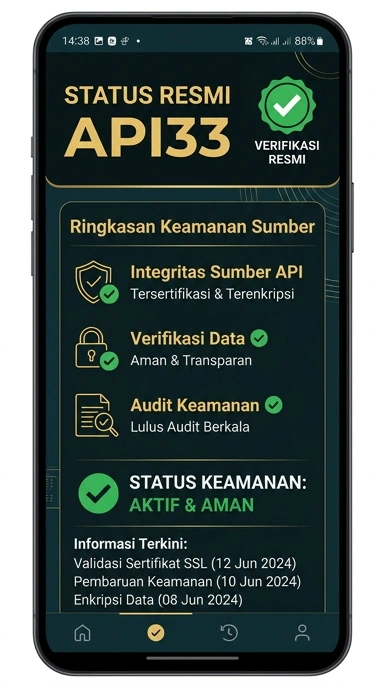 Tampilan kanal resmi api33