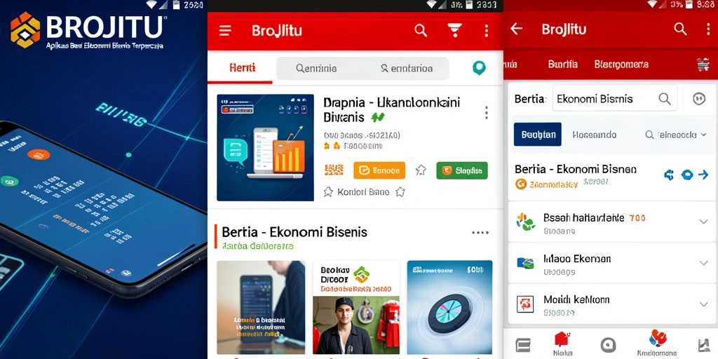 Tampilan antarmuka aplikasi BROJITU yang menarik dan informatif.
