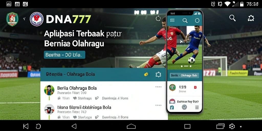 Antarmuka aplikasi DNA777 yang informatif dan intuitif.