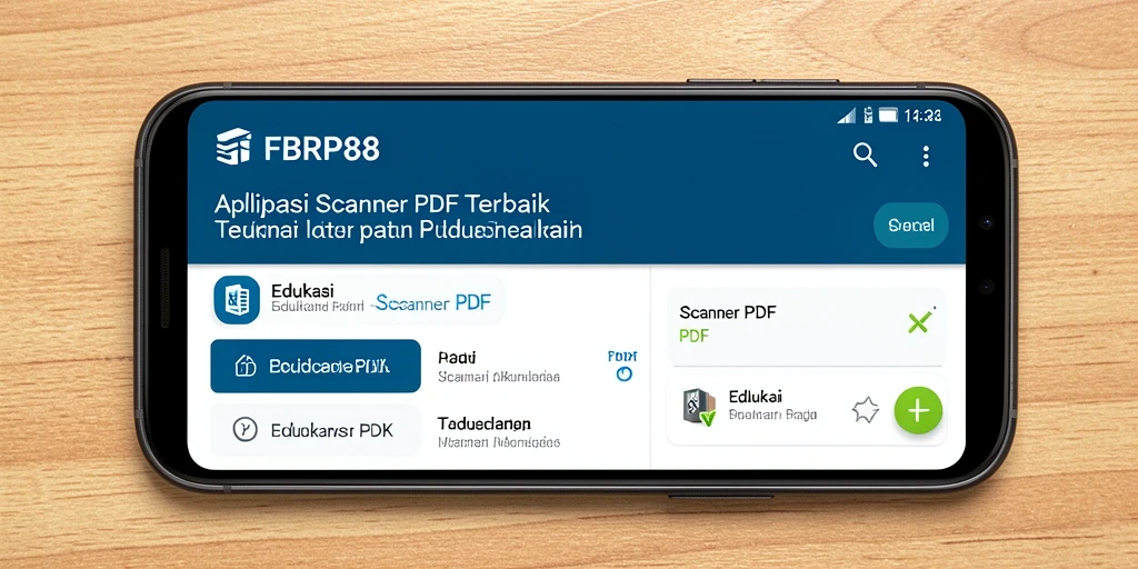 Antarmuka aplikasi FBRP88 yang menunjukkan fitur pemindaian PDF.