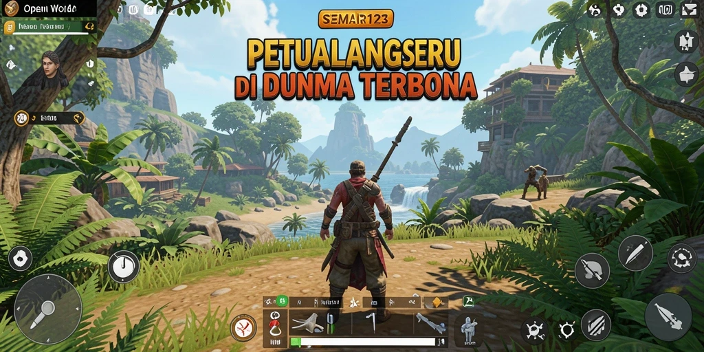 Tampilan antarmuka SEMAR123 yang dinamis dan interaktif dalam dunia terbuka.